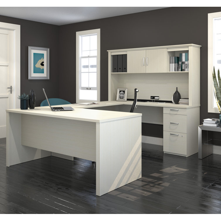 Brayden Studio® Pratyush Reversible UShape Executive Desk with Hutch